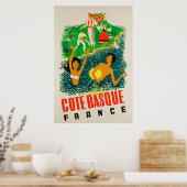 Côte Basque, France, Affiche de voyage (Cuisine)