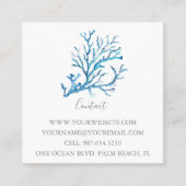 Côte Bleu Mer Coral Beach Carte de visite (Devant)