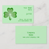 Côté carte de visite shamrock vert (Devant / Derrière)