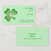 Côté carte de visite shamrock vert (Devant / Derrière)