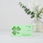 Côté carte de visite shamrock vert (Debout devant)