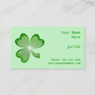 Côté carte de visite shamrock vert