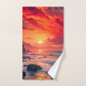 Côte couchée de soleil sur mesure - Ocean Cliffs S (Serviette à main)