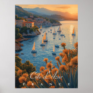 Côte d’Azur, Frankrijk Poster