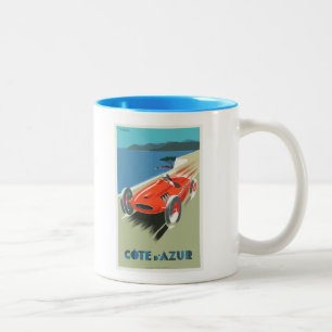 Cote d Azur Frans vintage Reisposter als Mok