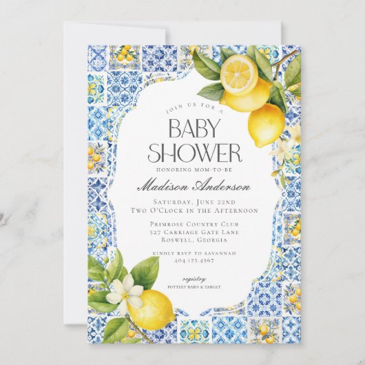 Côte d'Amalfi Baby shower italien Invitation (Devant)