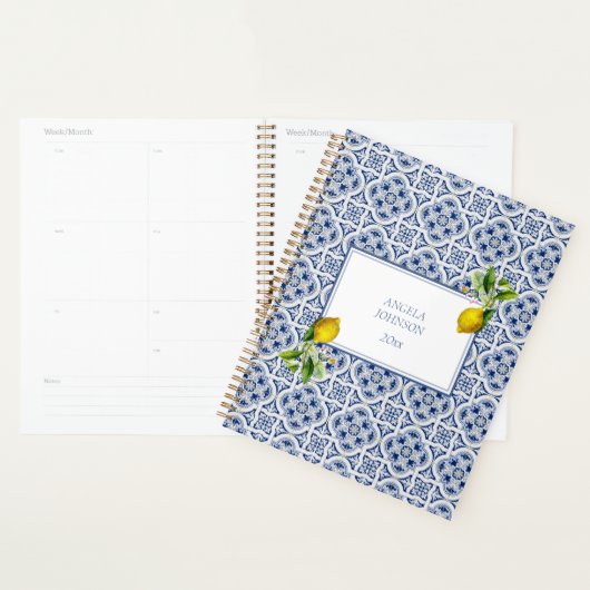 Côte d'Amalfi Citron Carreaux bleus Italie (Devant avec enveloppe)