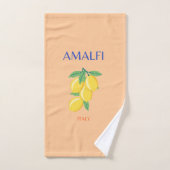 Côte d'Amalfi, Italie, Art Voyage, Pastel, Orange (Serviette à main)