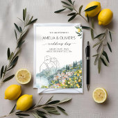 Côte d'Amalfi Italie Faire-part de mariage Citron 