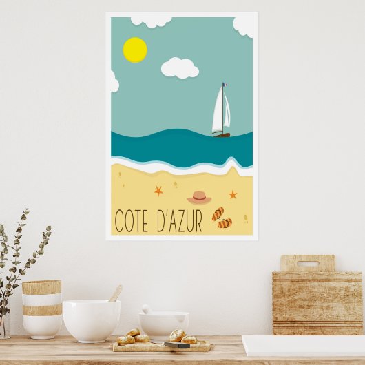 Cote d'Azur, Affiche de voyage (Cuisine)