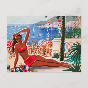  Cote D'Azur Beach Girl Briefkaart