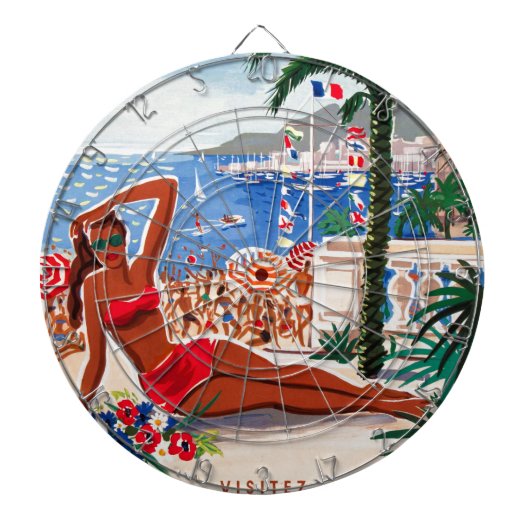  Cote D'Azur Beach Girl Dartbord (Voorkant)