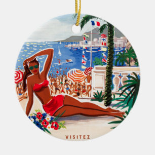  Cote D'Azur Beach Girl Keramisch Ornament