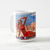  Cote D'Azur Beach Girl Koffiemok (Voorkant links)