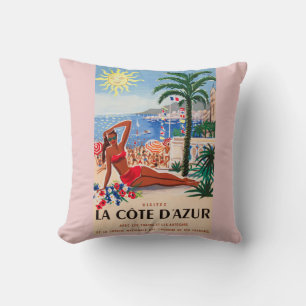 Cote D'Azur Beach Girl Kussen