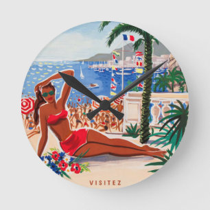  Cote D'Azur Beach Girl Ronde Klok