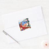  Cote D'Azur Beach Girl Vierkante Sticker (Envelop)