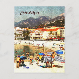 Côte d'Azur, briefkaart met een druktemeter