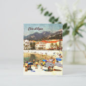 Côte d'Azur, carte postale de plage retro (Debout devant)