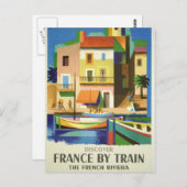 Côte d'Azur en train Poster carte postale (Devant / Derrière)