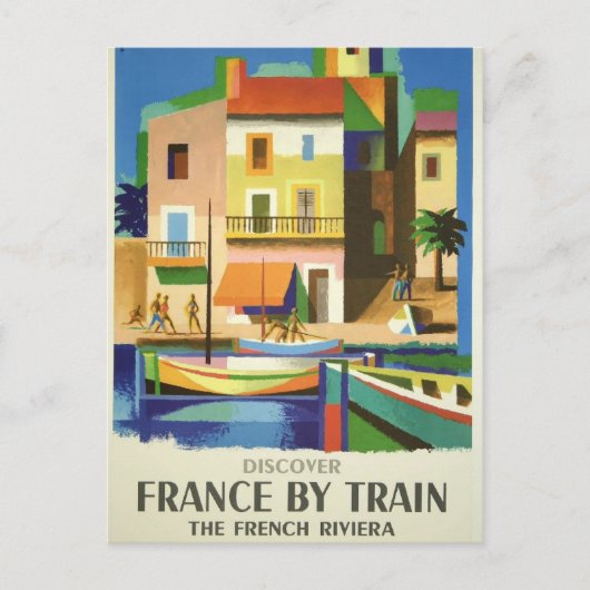 Côte d'Azur en train Poster carte postale (Devant)
