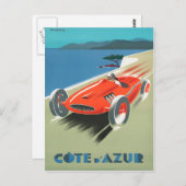 Cote d'Azur  Frans Reizen Poster Briefkaart (Voorkant / Achterkant)