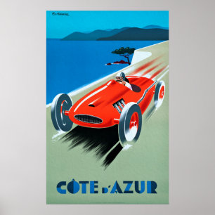 Cote d'Azur, Franse Rivera —  Racing Poste Poster