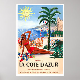 Côte D'Azur Franse Riviera Frankrijk Nice Zonnesch Poster