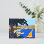  Cote d'Azur Illustratie Reizen Briefkaart (Staand voorkant)