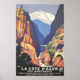 Côte d'Azur Kunst Frankrijk Reisposter Franse Rivi Poster