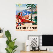Cote D'Azur Oud Frans Reisposter Poster (Thuiskantoor)