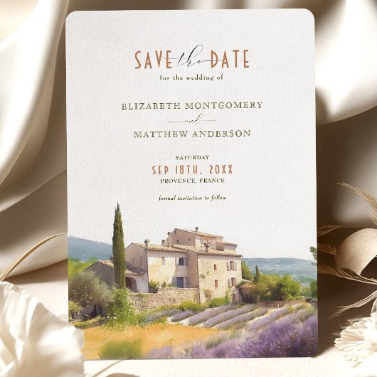 Cote d'Azur Provence Vineyard Save the Date Kaart
