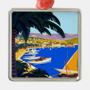 Cote D'Azur Travel Metalen Ornament
