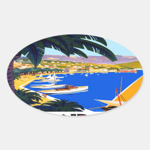 Cote D'Azur Travel Ovale Sticker