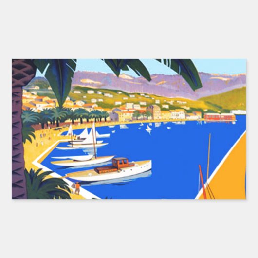 Cote D'Azur Travel Rechthoekige Sticker (Voorkant)