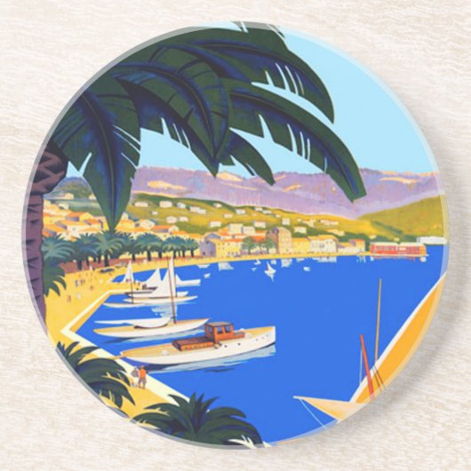 Cote D'Azur Travel Zandsteen Onderzetter (Voorkant)