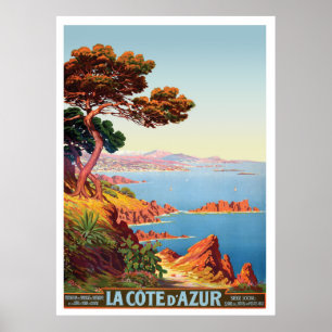 Côte d'Azur, uitzicht op de Franse kust Poster