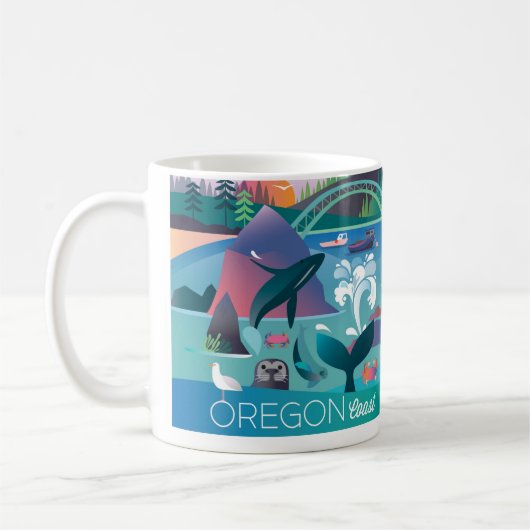 Côte de l'Oregon 11oz ou 15oz Mug (Gauche)