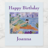 Côte d'été et Étiquette de vin à fleurs (Étiquettes simples)