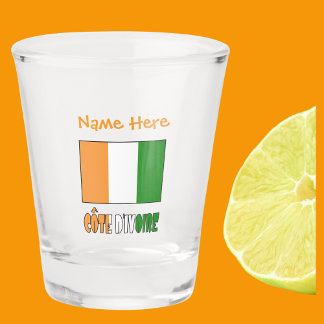 Côte d'Ivoire Ivoorkust Vlag Oranje Personaliseer Shot Glas