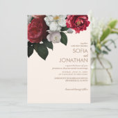 Côte d'Ivoire - Maron Faire-part de mariage floral (Debout devant)