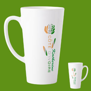 Côte D'Ivoire Roze Vlag Gepersonaliseerd Groot Latte Mok