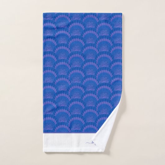 Cote du Monogramme bleu moderne (Serviette à main)