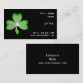 Côté noir de carte de visite de shamrock (Devant / Derrière)