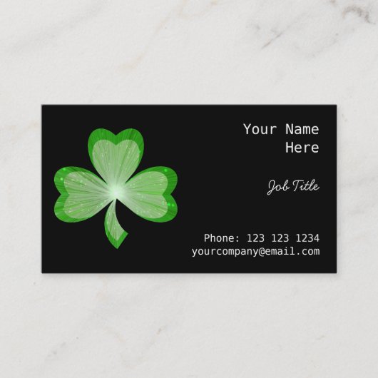 Côté noir de carte de visite de shamrock (Devant)