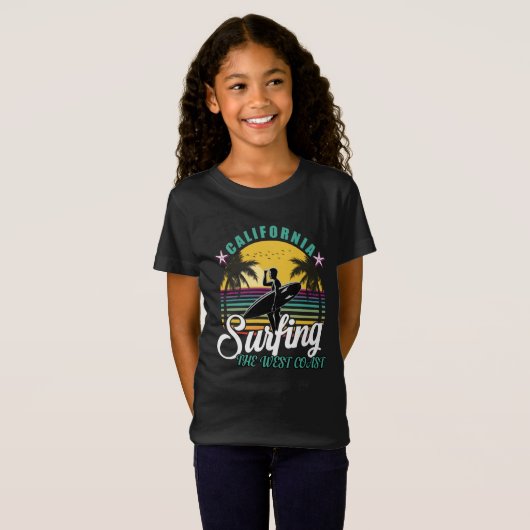Côte Ouest - California Surfing T-Shirt (Devant entier)