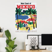 Côte Ouest du Mexique Poster Vintage voyage Artwor (Bureau à domicile)