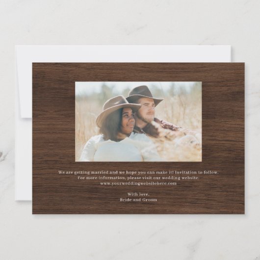 Côté Pays Mariage Rustique Enregistrer La Carte Da (Dos)