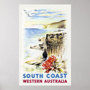 Côte Sud, Australie occidentale Poster vintage 194
