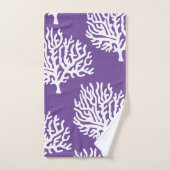 Côtier moderne Coraux de la mer Blanche & violet (Serviette à main)